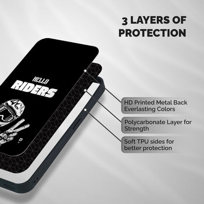 Hello Riders Shockproof Hybrid Protection (Metal + TPU) Back Case Cover
