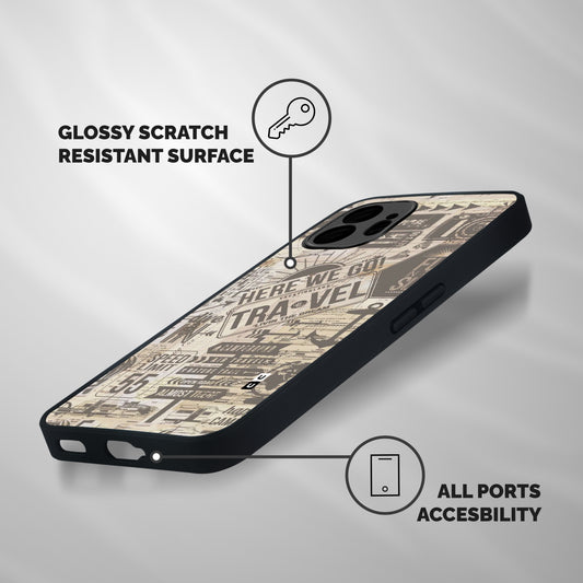 Here We Travel Shockproof Hybrid Protection (Metal + TPU) Back Case Cover