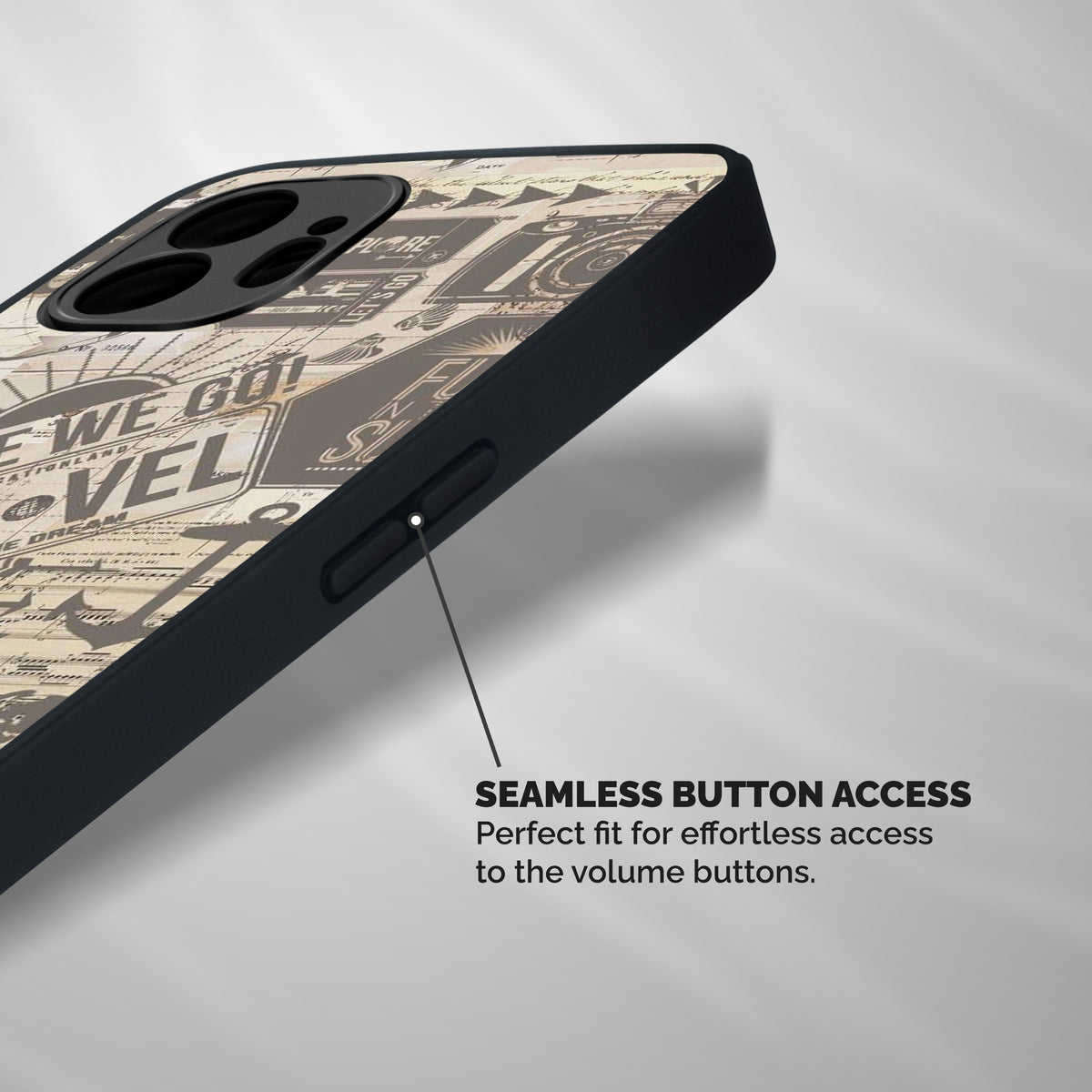 Here We Travel Shockproof Hybrid Protection (Metal + TPU) Back Case Cover