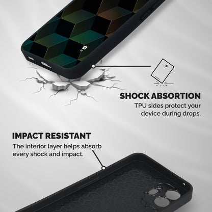 Hexagonal Design Shockproof Hybrid Protection (Metal + TPU) Back Case Cover