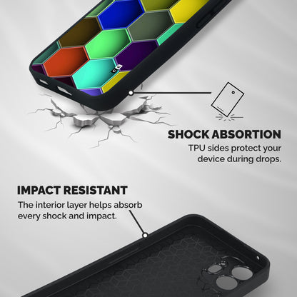 Hexagonal Palette Shockproof Hybrid Protection (Metal + TPU) Back Case Cover