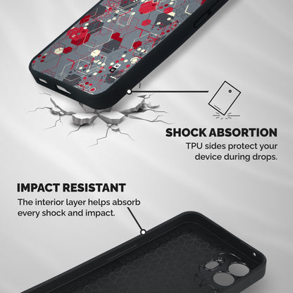 Hexagons Pattern Shockproof Hybrid Protection (Metal + TPU) Back Case Cover