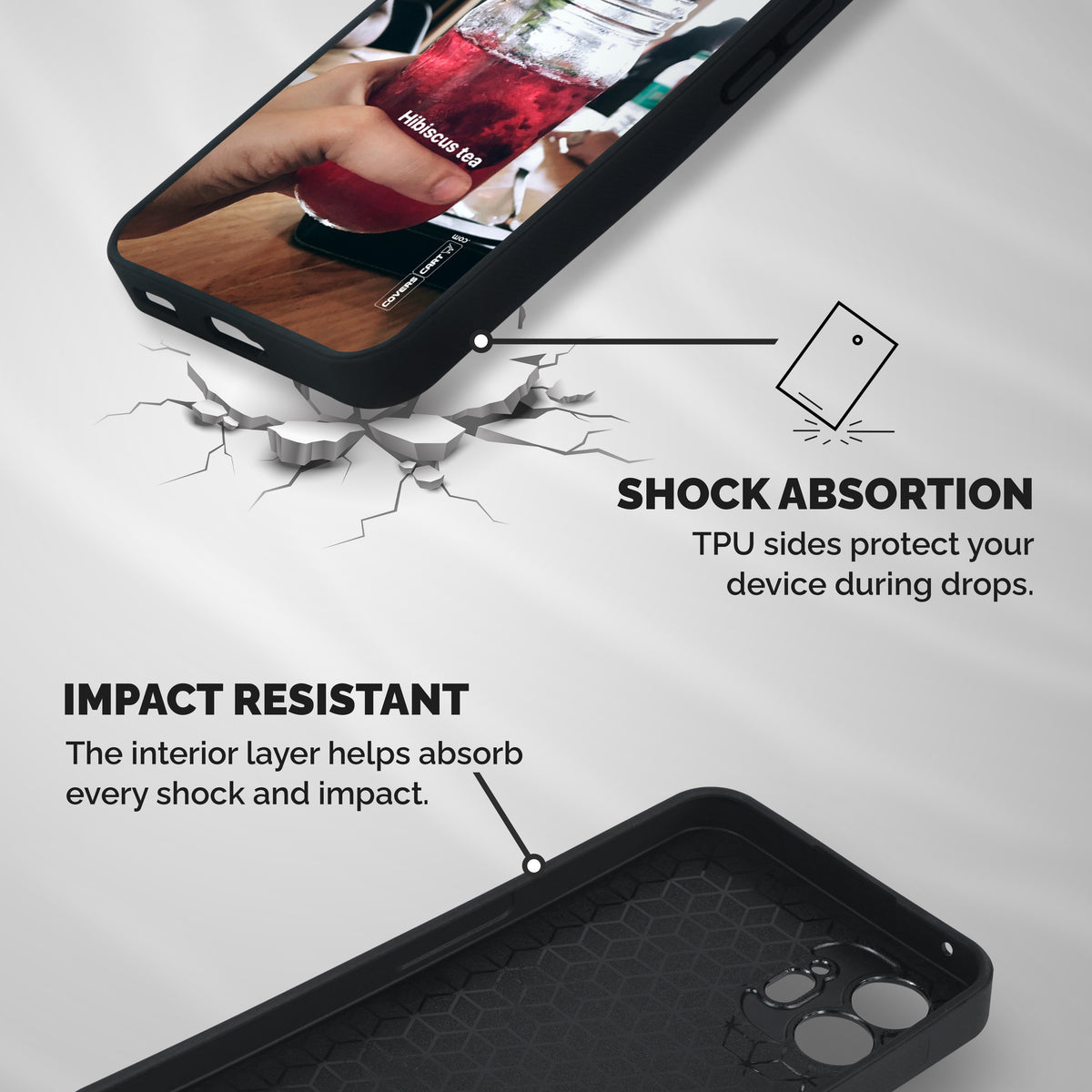 Hibiscus Tea Shockproof Hybrid Protection (Metal + TPU) Back Case Cover