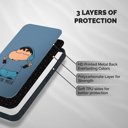 High On Music Shockproof Hybrid Protection (Metal + TPU) Back Case Cover