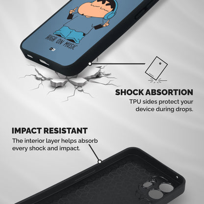 High On Music Shockproof Hybrid Protection (Metal + TPU) Back Case Cover