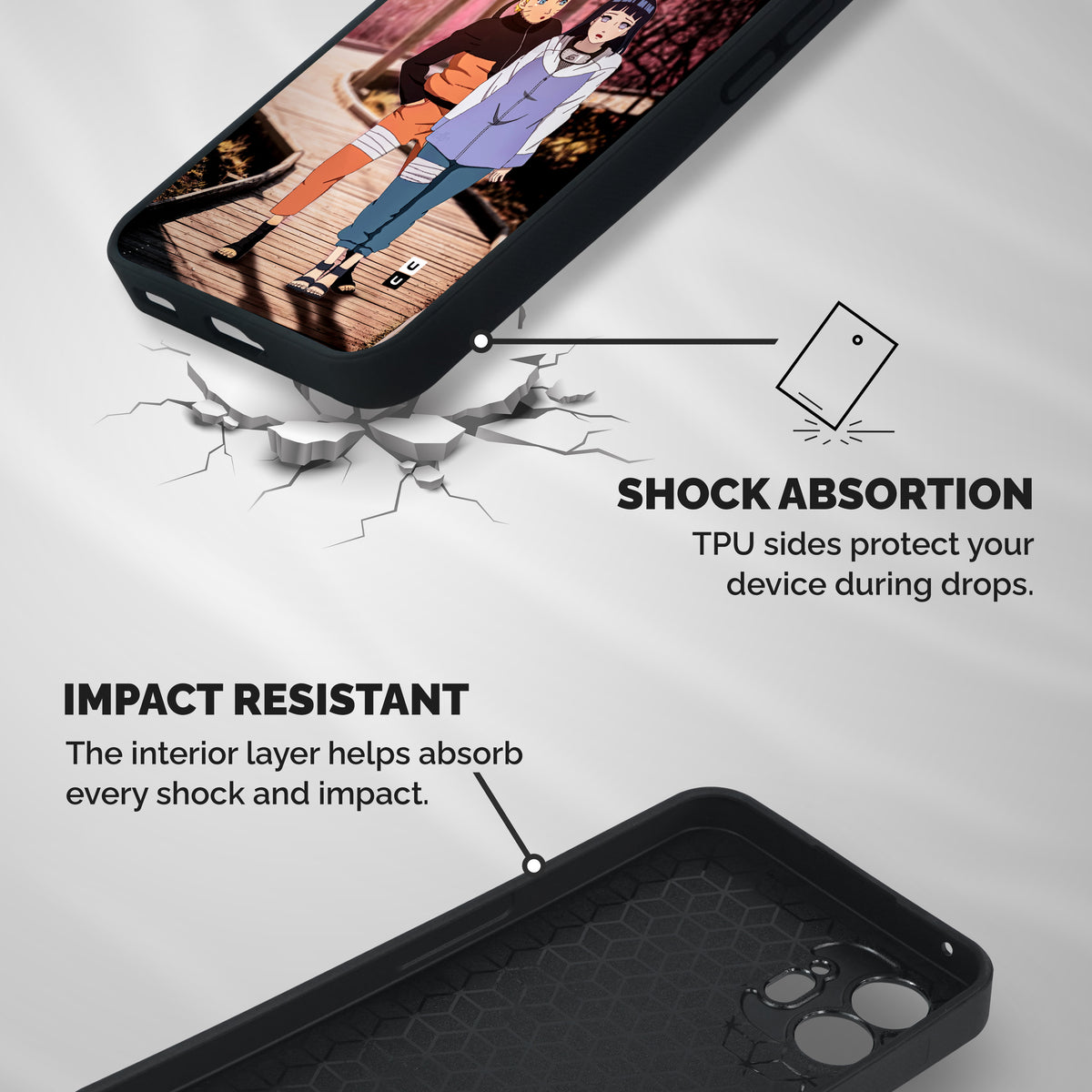 Hinata Annoyed Shockproof Hybrid Protection (Metal + TPU) Back Case Cover