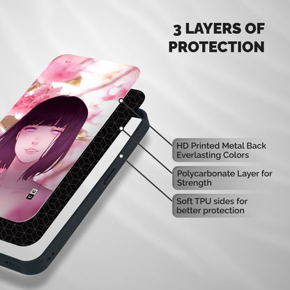 Hinata Floral Shockproof Hybrid Protection (Metal + TPU) Back Case Cover
