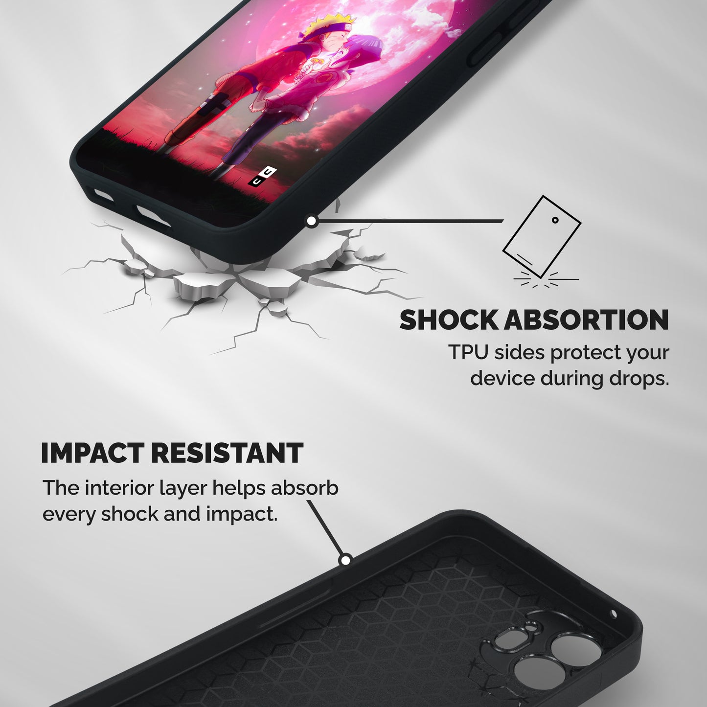 Hinata Forehead Shockproof Hybrid Protection (Metal + TPU) Back Case Cover