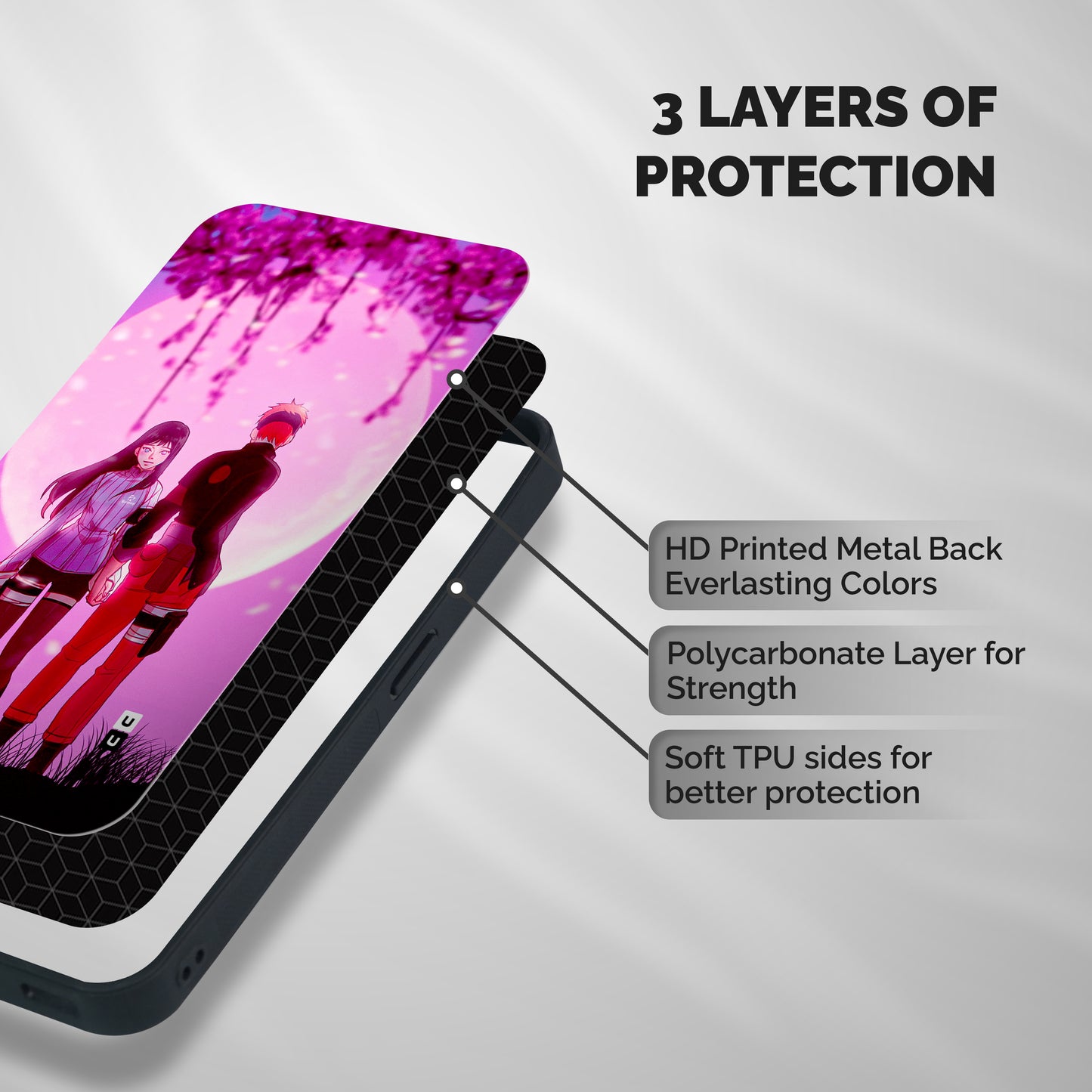 Hinata Holding Hand Shockproof Hybrid Protection (Metal + TPU) Back Case Cover