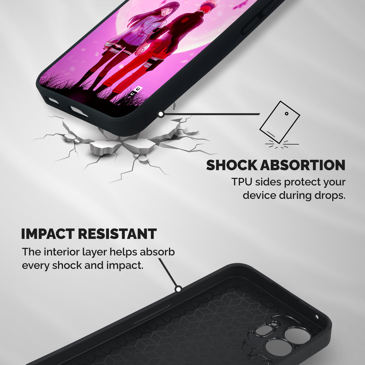 Hinata Holding Hand Shockproof Hybrid Protection (Metal + TPU) Back Case Cover