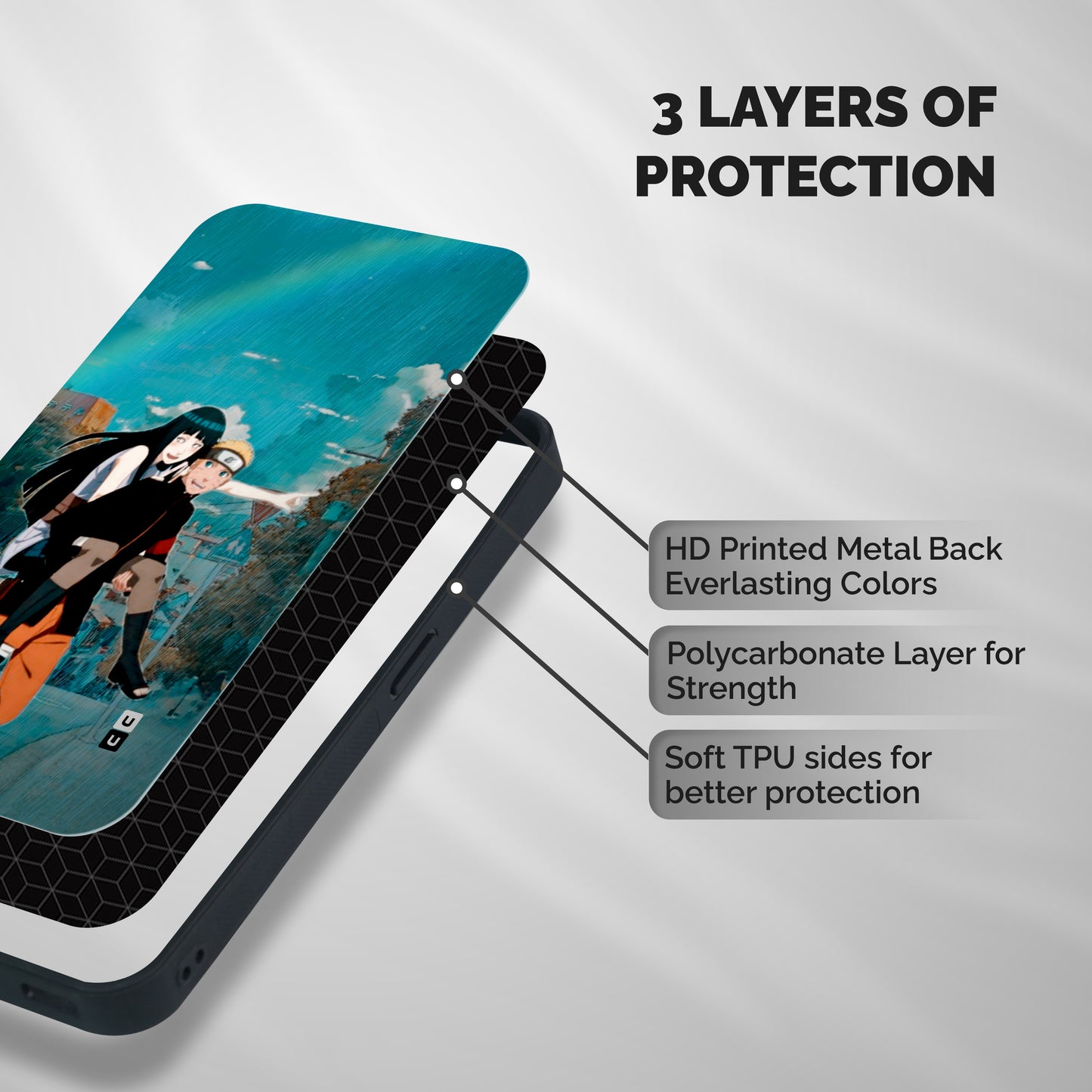 Hinata Hop Rain Shockproof Hybrid Protection (Metal + TPU) Back Case Cover