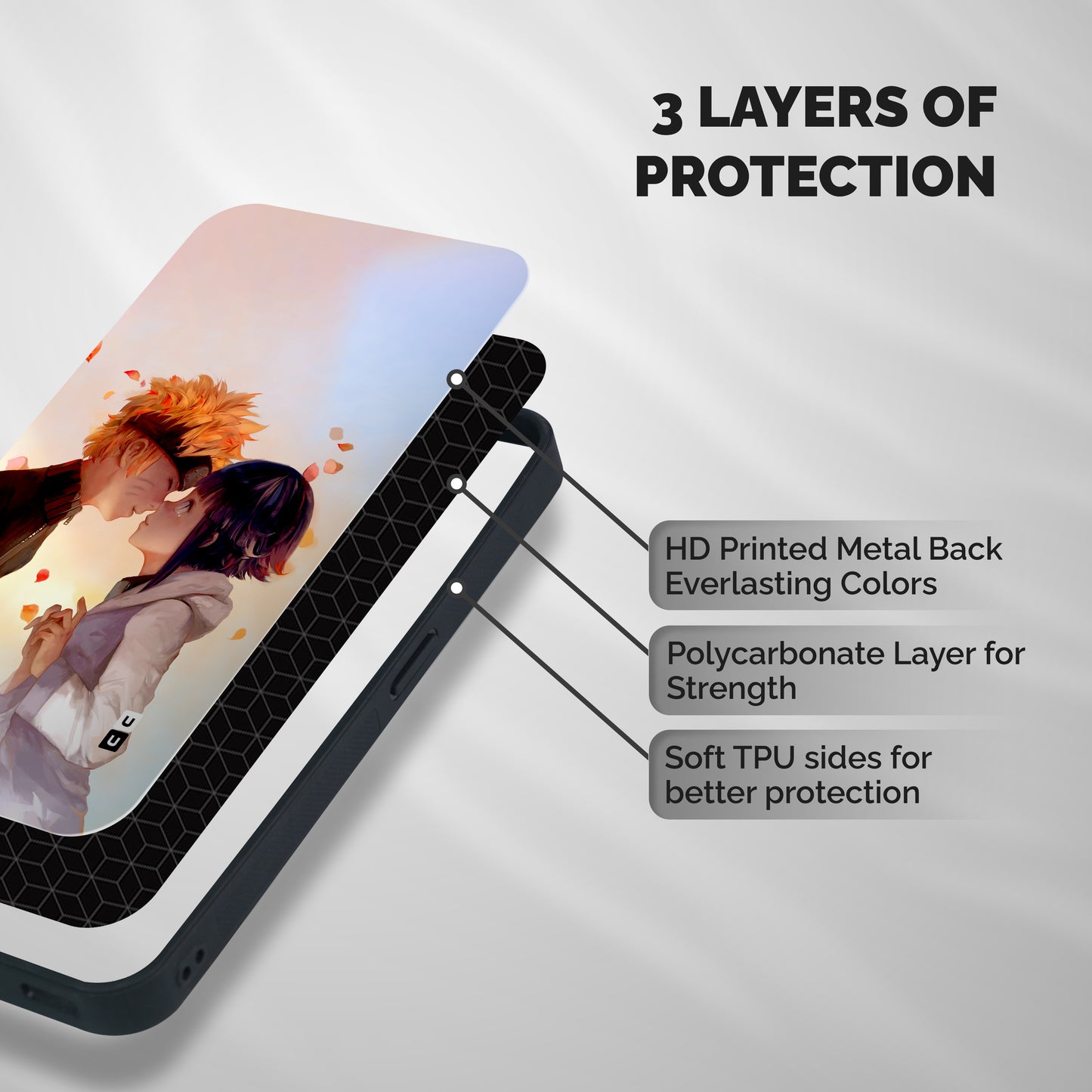 Hinata Kunik Shockproof Hybrid Protection (Metal + TPU) Back Case Cover
