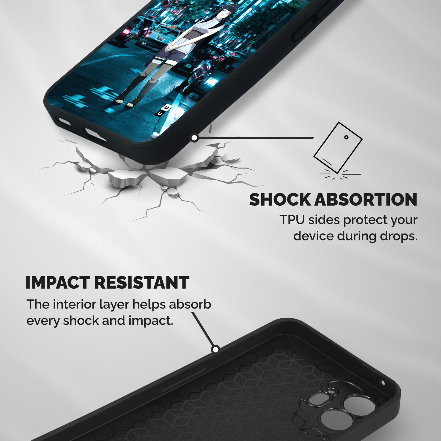 Hinata On Streets Shockproof Hybrid Protection (Metal + TPU) Back Case Cover