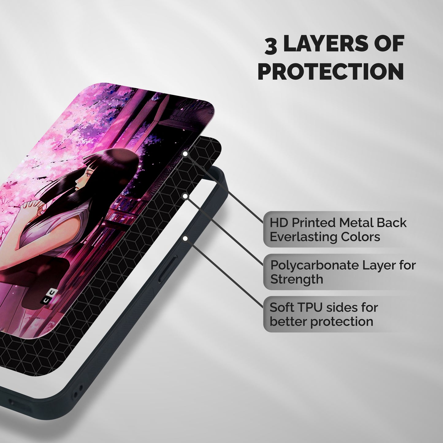 Hinata Preys Shockproof Hybrid Protection (Metal + TPU) Back Case Cover