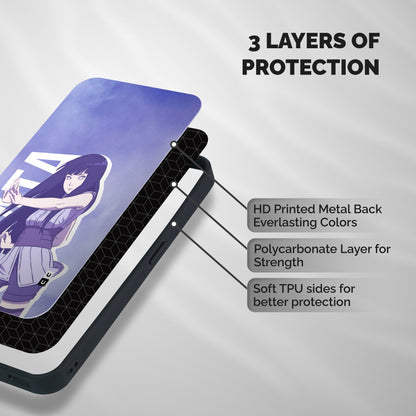 Hinata Stance Shockproof Hybrid Protection (Metal + TPU) Back Case Cover