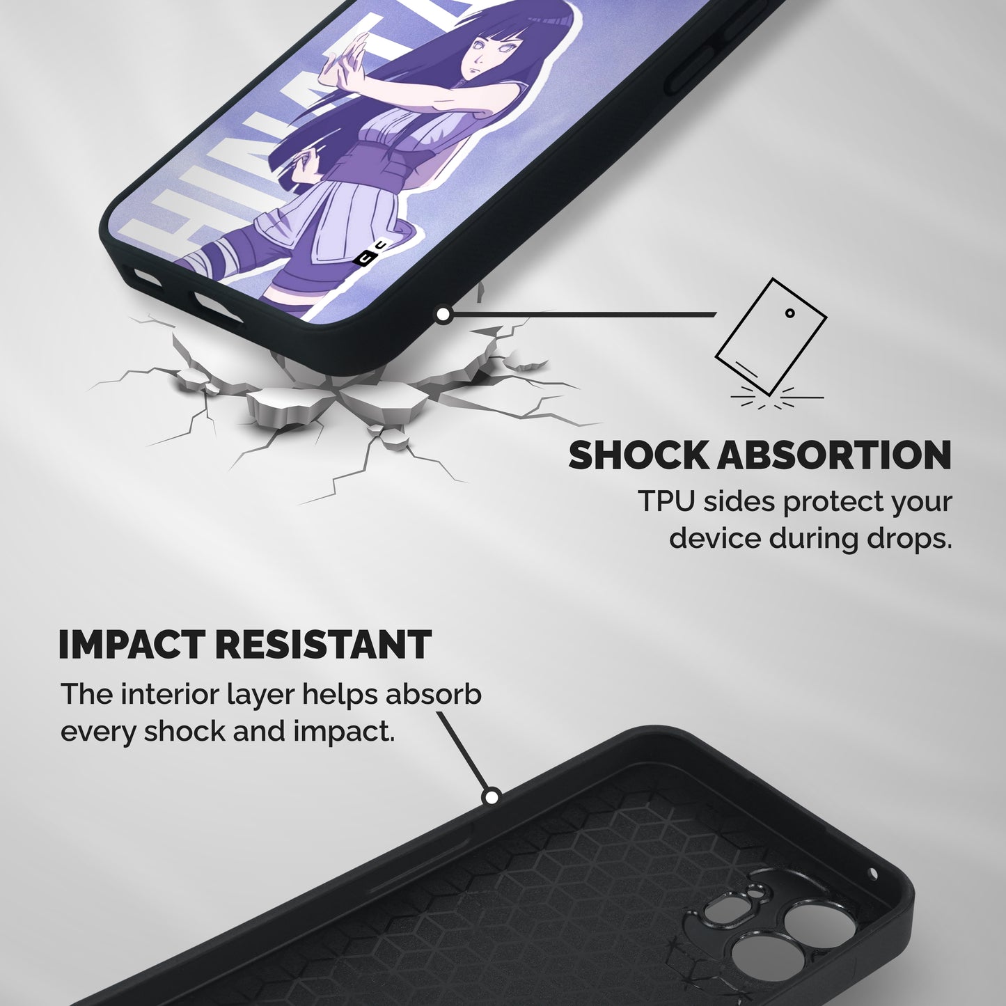 Hinata Stance Shockproof Hybrid Protection (Metal + TPU) Back Case Cover
