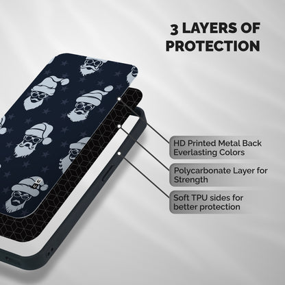 Hipster Santa Shockproof Hybrid Protection (Metal + TPU) Back Case Cover