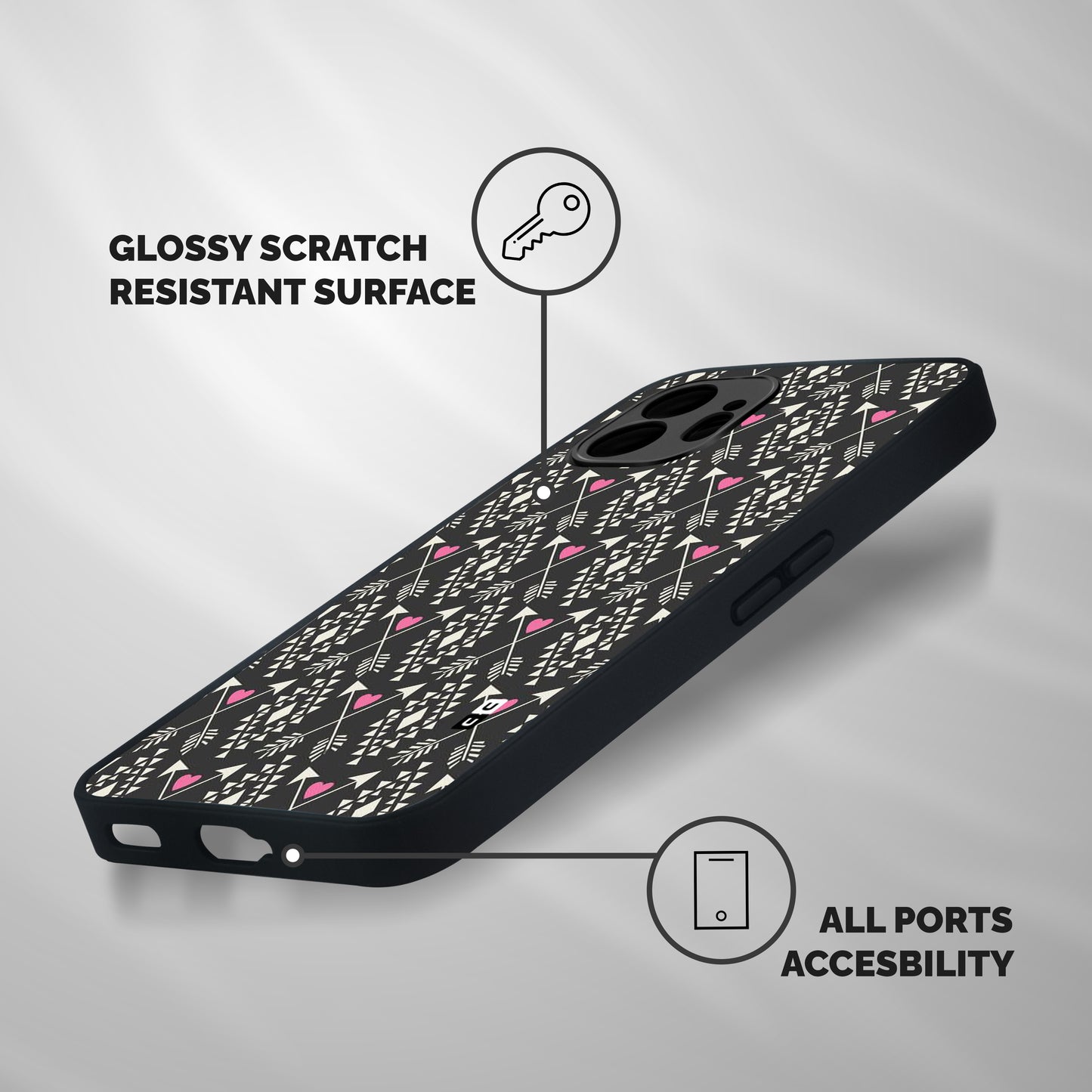 Hit Arrow Love Shockproof Hybrid Protection (Metal + TPU) Back Case Cover