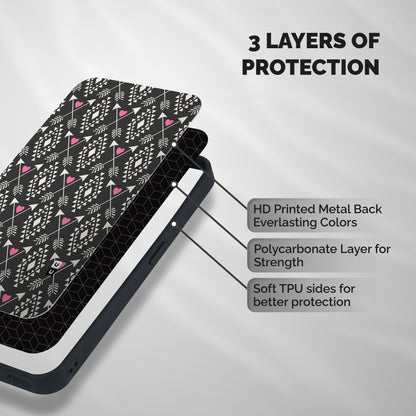 Hit Arrow Love Shockproof Hybrid Protection (Metal + TPU) Back Case Cover