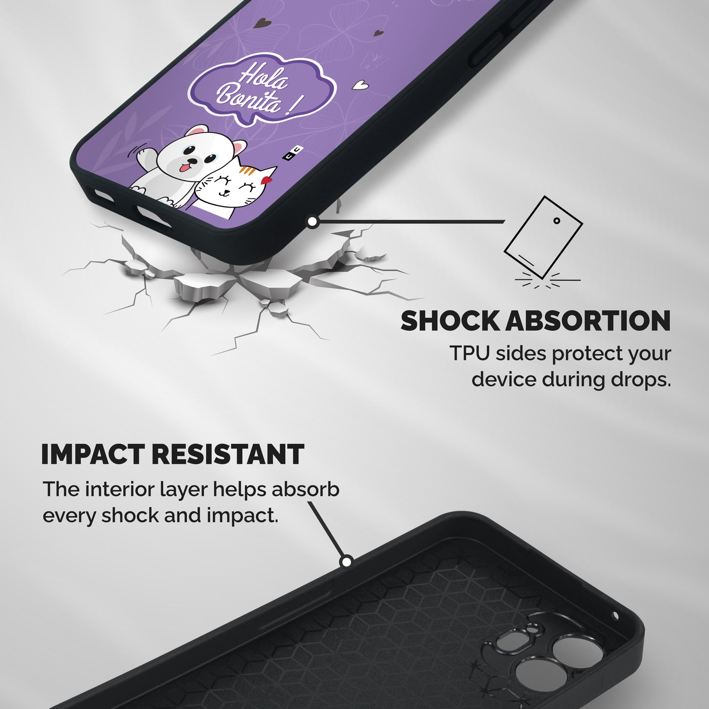 Hola Bonita Shockproof Hybrid Protection (Metal + TPU) Back Case Cover