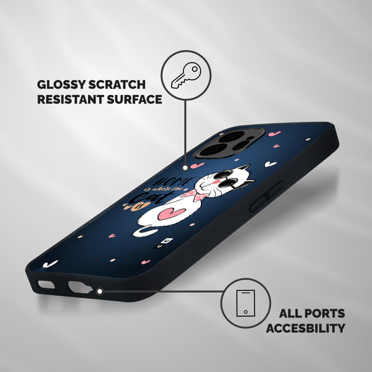 Home Where Cat Shockproof Hybrid Protection (Metal + TPU) Back Case Cover
