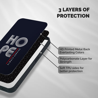 Hope Survives Shockproof Hybrid Protection (Metal + TPU) Back Case Cover