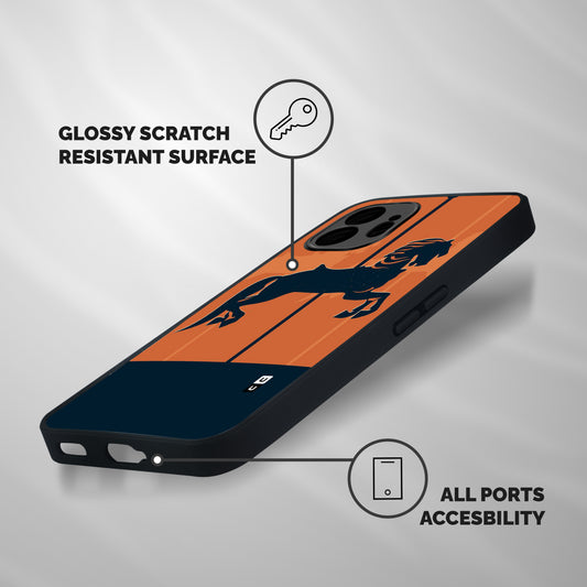 Horse Shockproof Hybrid Protection (Metal + TPU) Back Case Cover
