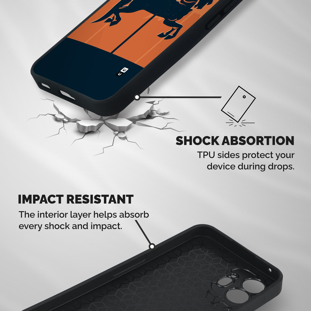 Horse Shockproof Hybrid Protection (Metal + TPU) Back Case Cover
