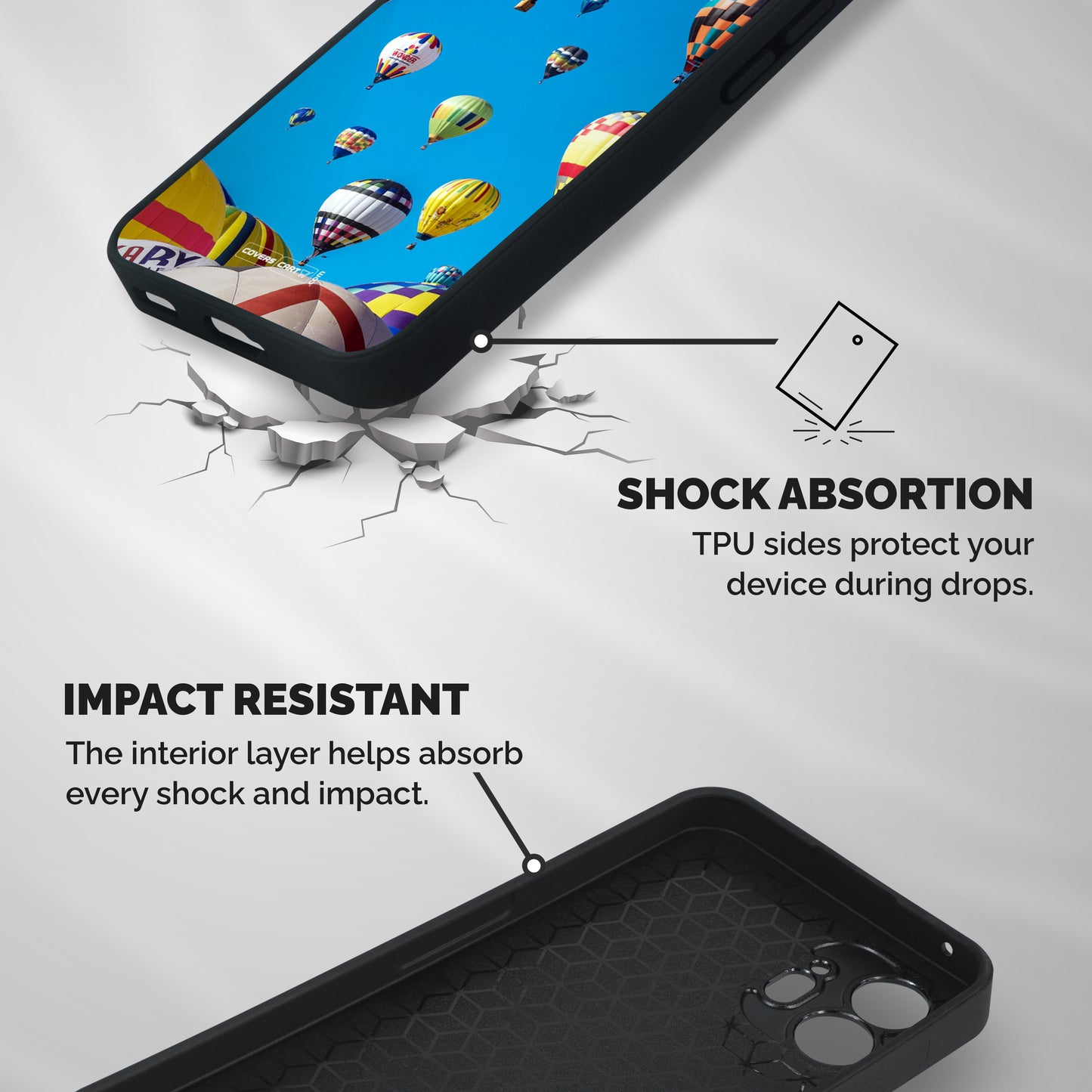 Hot Air Baloons Shockproof Hybrid Protection (Metal + TPU) Back Case Cover