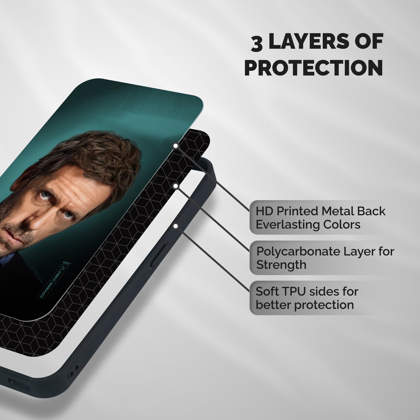 House MD Shockproof Hybrid Protection (Metal + TPU) Back Case Cover