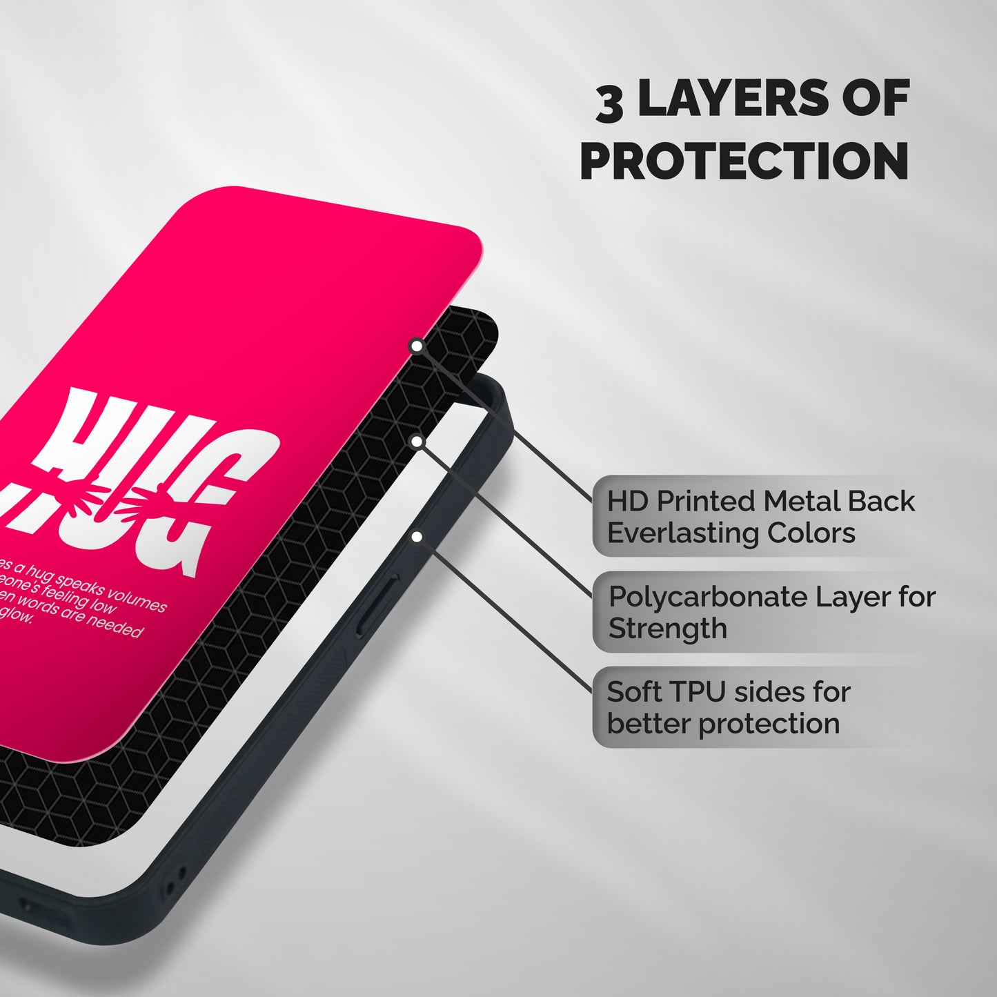 Hug Speaks Shockproof Hybrid Protection (Metal + TPU) Back Case Cover