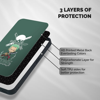 Hunter Zoro Sword Shockproof Hybrid Protection (Metal + TPU) Back Case Cover