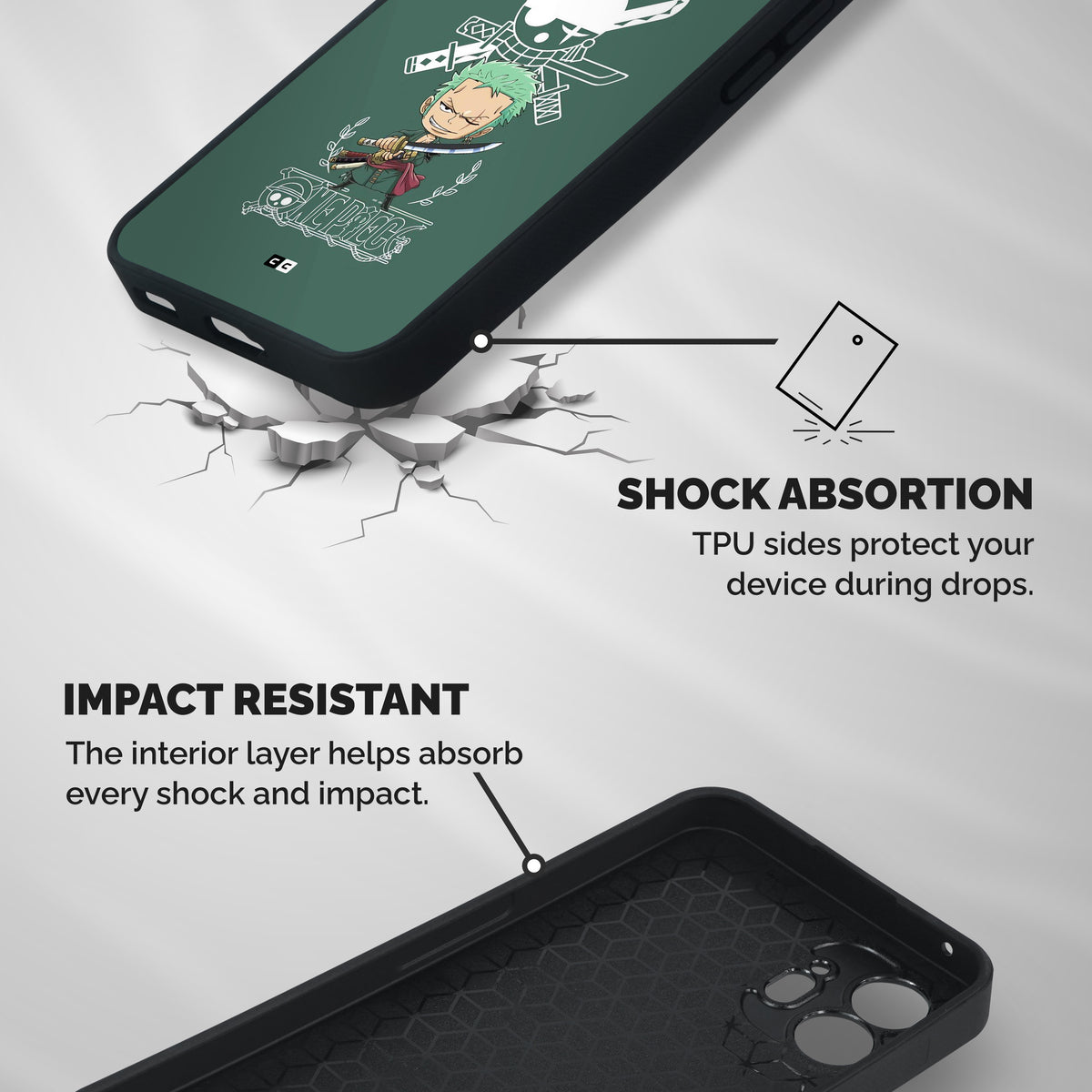 Hunter Zoro Sword Shockproof Hybrid Protection (Metal + TPU) Back Case Cover