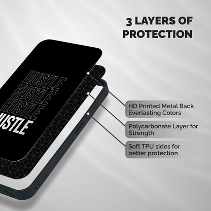 Hustle Hustle Hustle Shockproof Hybrid Protection (Metal + TPU) Back Case Cover