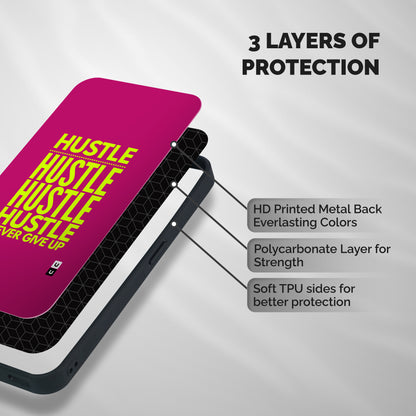 Hustle Never Give Up Shockproof Hybrid Protection (Metal + TPU) Back Case Cover