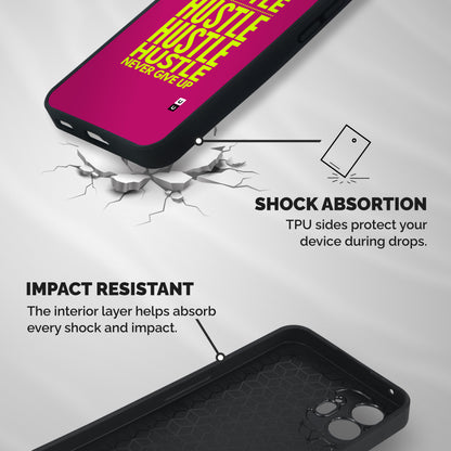 Hustle Never Give Up Shockproof Hybrid Protection (Metal + TPU) Back Case Cover
