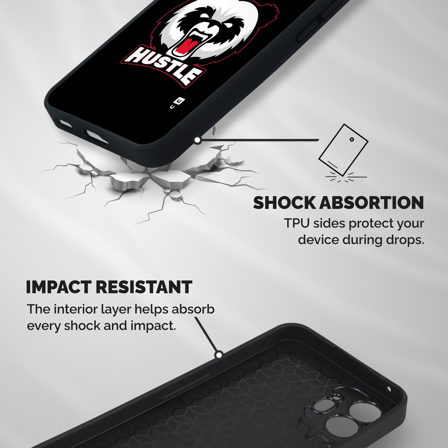 Hustle Panda Shockproof Hybrid Protection (Metal + TPU) Back Case Cover