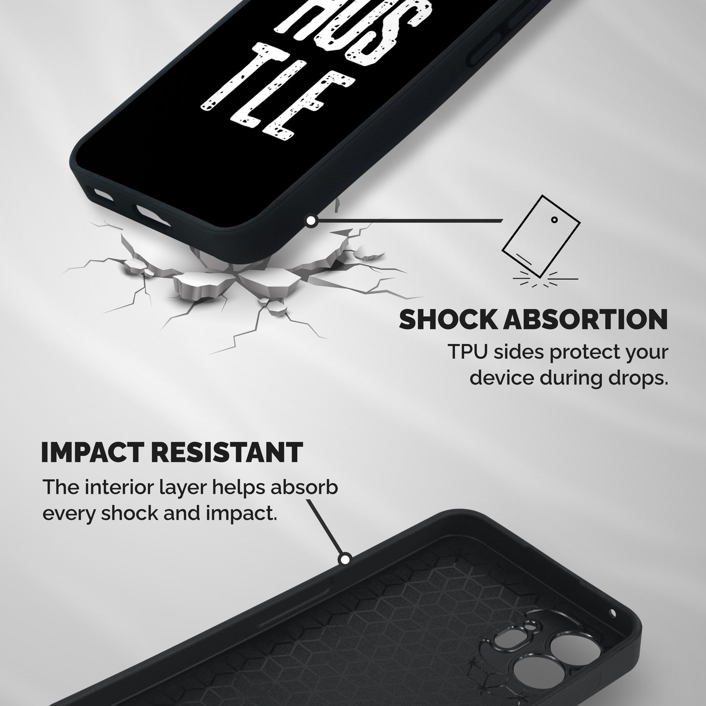 Hustle Shockproof Hybrid Protection (Metal + TPU) Back Case Cover