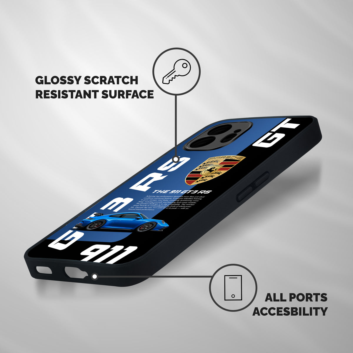 Hyper Car Shockproof Hybrid Protection (Metal + TPU) Back Case Cover