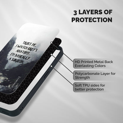 I Am A Surgeon Shockproof Hybrid Protection (Metal + TPU) Back Case Cover