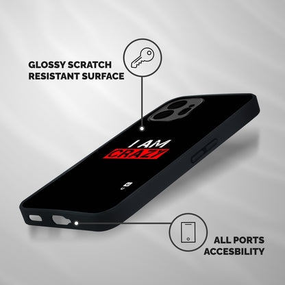 I am Crazy Shockproof Hybrid Protection (Metal + TPU) Back Case Cover