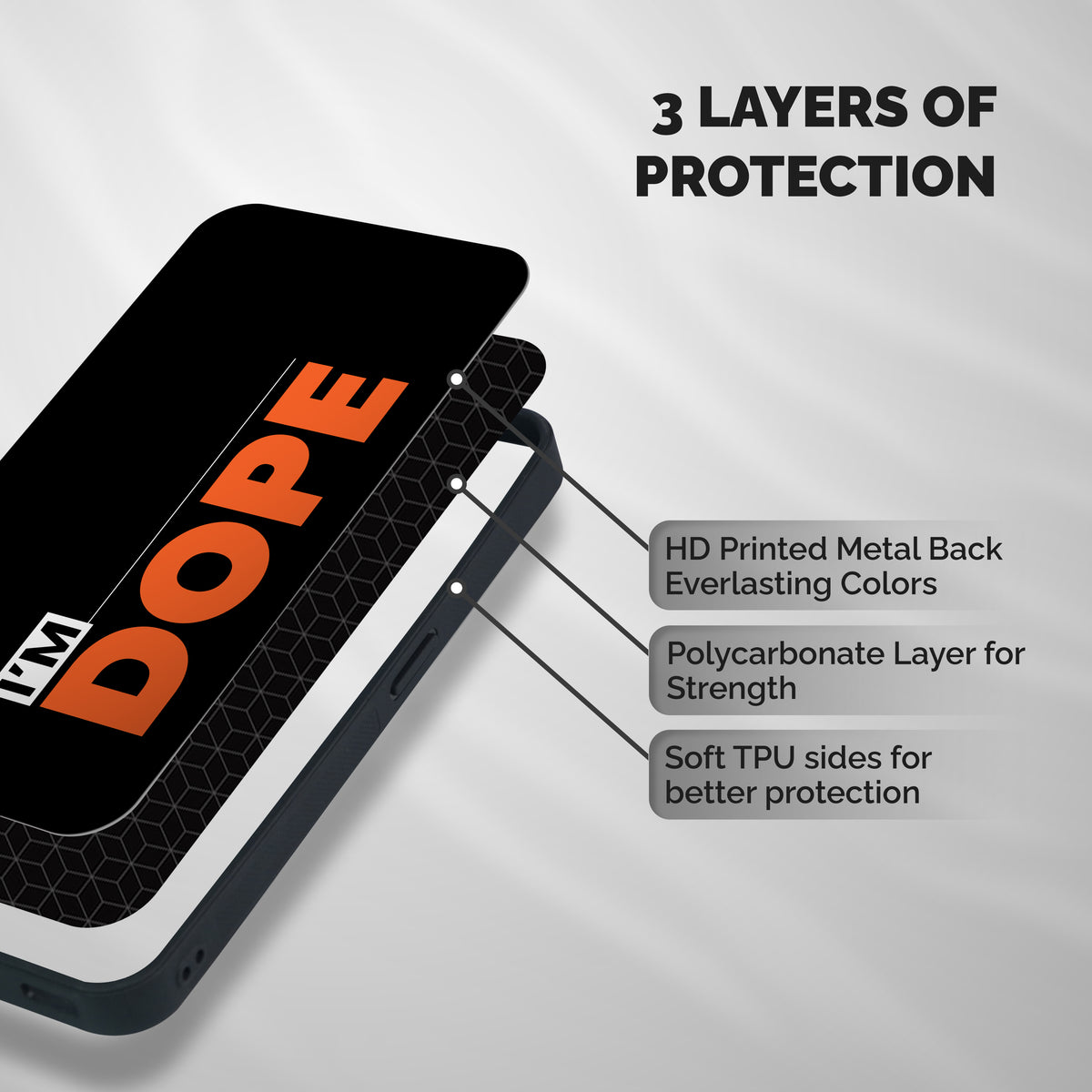I am Dope Shockproof Hybrid Protection (Metal + TPU) Back Case Cover