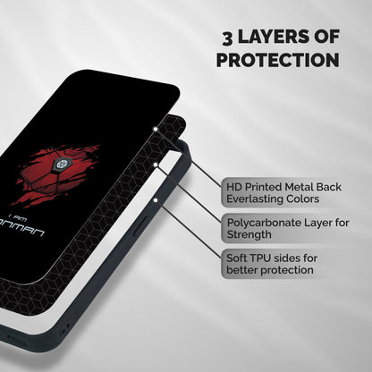 I Am Ironman Shockproof Hybrid Protection (Metal + TPU) Back Case Cover