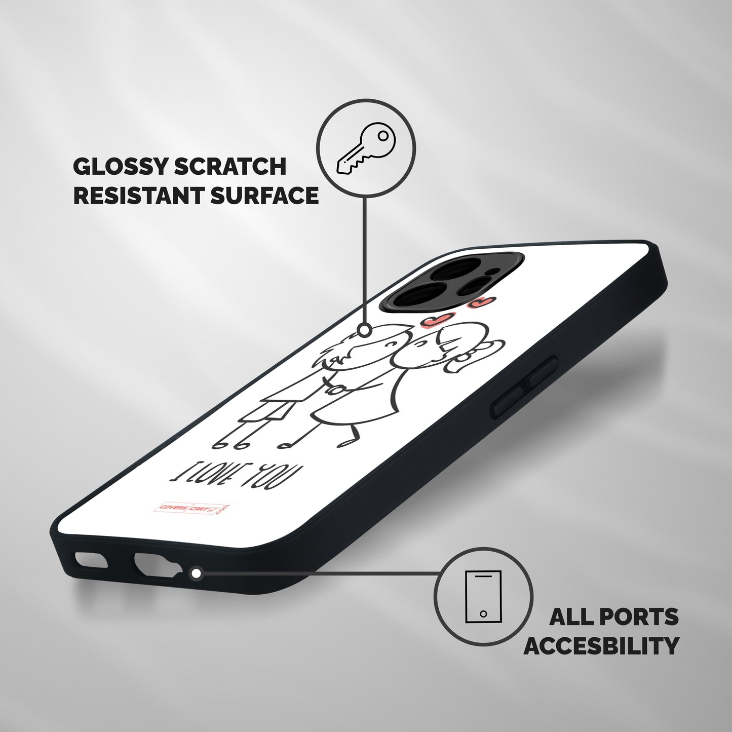 I Love You Shockproof Hybrid Protection (Metal + TPU) Back Case Cover