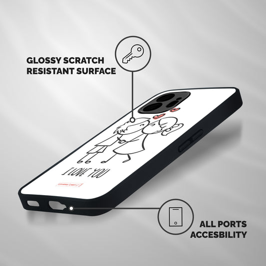 I Love You Shockproof Hybrid Protection (Metal + TPU) Back Case Cover