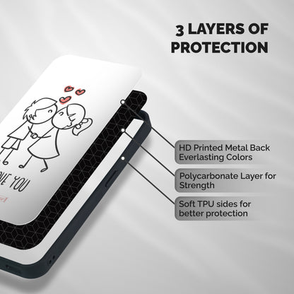 I Love You Shockproof Hybrid Protection (Metal + TPU) Back Case Cover