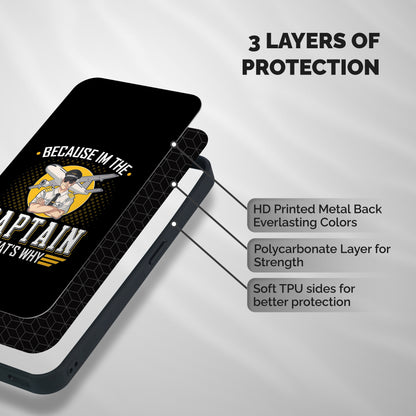 I M Captain Shockproof Hybrid Protection (Metal + TPU) Back Case Cover