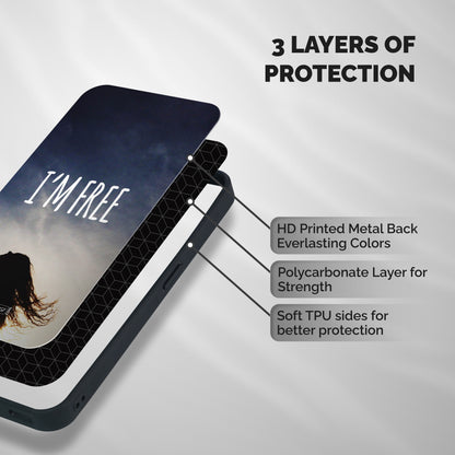 I m Free Shockproof Hybrid Protection (Metal + TPU) Back Case Cover