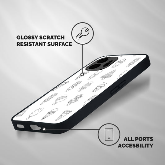 Ice Cream Lines Shockproof Hybrid Protection (Metal + TPU) Back Case Cover