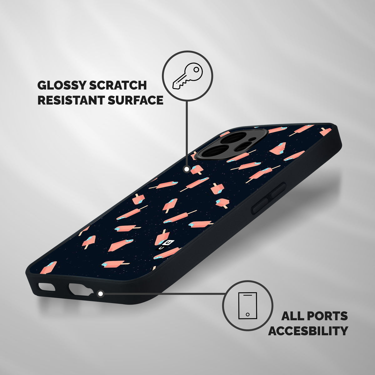 Icy Pattern Shockproof Hybrid Protection (Metal + TPU) Back Case Cover